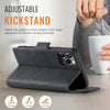 For iPhone 11 Pro AutSpace A11 Side Buckle MagSafe Magnetic RFID Phone Leather Case(Black)