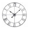 40cm Retro Living Room Iron Round Roman Numeral Mute Decorative Wall Clock (Silver)