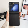 For Samsung Galaxy Z Flip5 Integrated Magnetic Axis Solid Color Leather Texture Phone Case(Black)