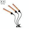 LED Clip Plant Light Timeline Remote Control Full Spectral Fill Light Vegetable Greenhouse Hydroponic Planting Dimming Light, Specification: Three Head US Plug