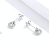 S925 Sterling Silver Small Circle Earrings Platinum Plated Zircon Silver Earrings