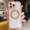 For iPhone 12 Pro 3 in 1 Airbag CD Texture MagSafe Phone Case(Orange)