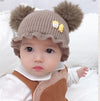 MZ8264 Cartoon Three-dimensional French Fries Duck Baby Skullcap Knitted Double Ball Woolen Hat, Size: Free Size(Coffee)