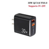 PD31 5V-20V 30W USB-C / Type-C + USB-A Multi Protocol Compatible Charger, US Plug(Black)