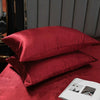 1 Pairs Ice Silk Pillowcase Home Textile Bedding, Size: 50x75cm(Wine Red)