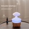 V50 Desktop Colorful Night Light Humidifier Wood Grain Water Drop Aroma Diffuser, Spec: AU Plug(White)