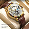 OLEVS 6661 Men Fashion Luminous Waterproof Mechanical Watch(White + Gold)