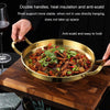 Thickened Stainless Steel Double Ears Pan Seafood Rice Pan Fried Chicken Tray, Size: 22cm Silver