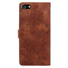 For iPhone 6 / 7 / SE 2022 Lace Floral Embossed Magnetic Buckle Leather Phone Case(Brown)