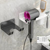 Bathroom Hair Dryer Rack Wall Mounted Soap Toiletries Shelf, Style: With Hair Dryer Rack (Black)