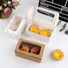 25 PCS Window Cupcake Packaging Box Muffin Cake Box With Inner Support, Specification: 2 In One (Marble)