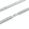 Mens Hip Hop Punk Single Row Crystal Inlaid Alloy Chain Necklace, Size: 24 inch(White)