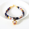 Adjustable Cat & Dog Collar, Navy, M (25-30cm), Shiba Inu Design