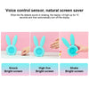 Cute Rabbit Silicone Induction Small Alarm Clock(Pink)