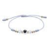 5 PCS Devil Eye Adjustable Crystal Beaded Bracelet(Gray)