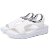 Women Breathable Platform Sandals Flying Woven Wedge Beach Sandals, Size: 44(White)