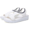 Women Breathable Platform Sandals Flying Woven Wedge Beach Sandals, Size: 35(White)