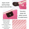 Striped Dumpling Cosmetic Bag Travel Folding Toiletry Bag(Rose Red)