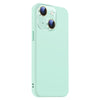 For iPhone 15 Plus Nano Lens Cover Liquid Silicone Phone Case(Light Cyan)