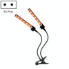 LED Clip Plant Light Timeline Remote Control Full Spectral Fill Light Vegetable Greenhouse Hydroponic Planting Dimming Light, Specification: Two Head EU Plug