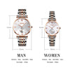 SKMEI 9198 Simple Roman Numeral Dial Metal Belt Quartz Watch for Couples(Rose Gold Men)