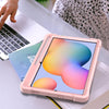 For Samsung Galaxy Tab S6 Lite Silicone + PC Shockproof Protective Case with Holder(Rose Gold)