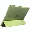 For iPad 9.7 (2018) & iPad 9.7 (2017) & iPad Air Silk Texture Horizontal Deformation Flip Leather Case with Three-folding Holder(Green)