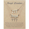 2 In 1 Angel Lucky Numbers Layered Necklace Set Women Collarbone Chain Jewelry, Style: Angel+7 Gold