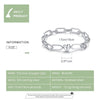 S925 Sterling Silver Paperclip Love Women Bracelet Jewelry, Size:17cm