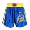 ZhuoAo Muay Thai/Boxing/Sanshou/Fighting Shorts for Men and Women, Size:XS(Embroidered Dragon Blue)