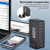 440W GaN USB Power Adapter Travel Charger with 3 x USB, 5 x PD Port, Plug:US Plug(Black)