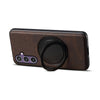 For Samsung Galaxy S24 5G Denior A14 Skin Feel Rotating Holder MagSafe Phone Case(Brown)