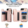 For iPhone SE 2022 / 2020 / 8 Double Flap Zipper RFID Leather Phone Case with Short Lanyard(Rose Gold)