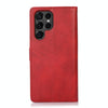 For Samsung Galaxy S22 Ultra 5G Calf Texture 2 in 1 Detachable Magnetic Back Cover Leather Case(Red)