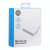 XBX09L 50W 5V 2.4A 10 USB Ports Quick Charger Travel Charger, EU Plug(White)