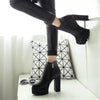 Autumn And Winter Thick And High Heeled Warm Low Boots For Ladies, Size: 35(Black Two Cotton)