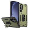For Samsung Galaxy S25 5G Ring Holder PC Hybrid TPU Phone Case(Olive Green)