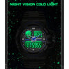 SANDA 6025 Dual Time Digital Display Luminous Calendar Waterproof Multifunctional Men Sports Quartz Watch(Black Blue)
