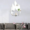 2pcs /Set Acrylic Flame Mirror Stereo Wall Stickers Home Decoration Soft Mirror(Silver)