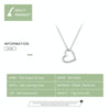 SCN347-B Sterling Silver S925 Zircon Simple Fashion Hollow Heart Shape Necklace(Gold)