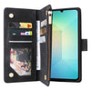 For Samsung Galaxy A06 4G Multifunctional Frosted Zipper Wallet Leather Phone Case(Black)