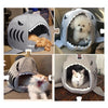 Shark Pet Bed Grey Small Dog Cat House Warm Soft S 42cm