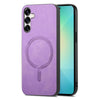 For Samsung Galaxy S25+ 5G Solid Color Retro Magsafe PU Back Cover Phone Case(Purple)