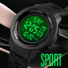 SKMEI 1731 Triplicate Round Dial LED Dual Time Digital Display Luminous Electronic Watch(Black)