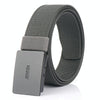 AWMN Men Nylon Canvas Cargo Jeans Casual Buckle Belt, Length: 120cm(Black Buckle Dark Gray)