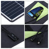 HAWEEL Portable 20W Monocrystalline Silicon Solar Power Panel Charger, with USB Port & Holder & Tiger Clip, Support QC3.0 and AFC(Black)