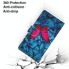 For Alcatel 1L (2021) Coloured Drawing Cross Texture Horizontal Flip PU Leather Case with Holder & Card Slots & Wallet & Lanyard(Blue Red Butterfly)