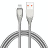 ENKAY ENK-CB131 USB to 8 Pin Carbon Steel Hose Spring 2.4A Fast Charging Data Cable, Length:2m(Silver)