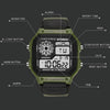 SYNOKE 9619B Nylon Canvas Strap Luminous Waterproof Digital Watch(Black Head Green Belt)