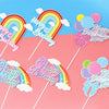 20pcs Birthday Party Cake Toppers Baking Cake Ornament Flags Dessert Decoration, Style: Rainbow 1